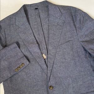 J Crew Ludlow Classic Fit Unstructured Suit Jacket Cotton Linen Blue Men 41R NEW
